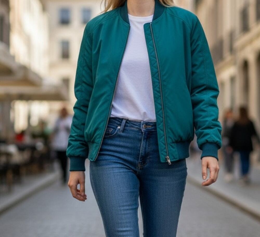 Lifestyles by Mulberry Street Jacket Women's Small Green Insulated Zip Up NEW